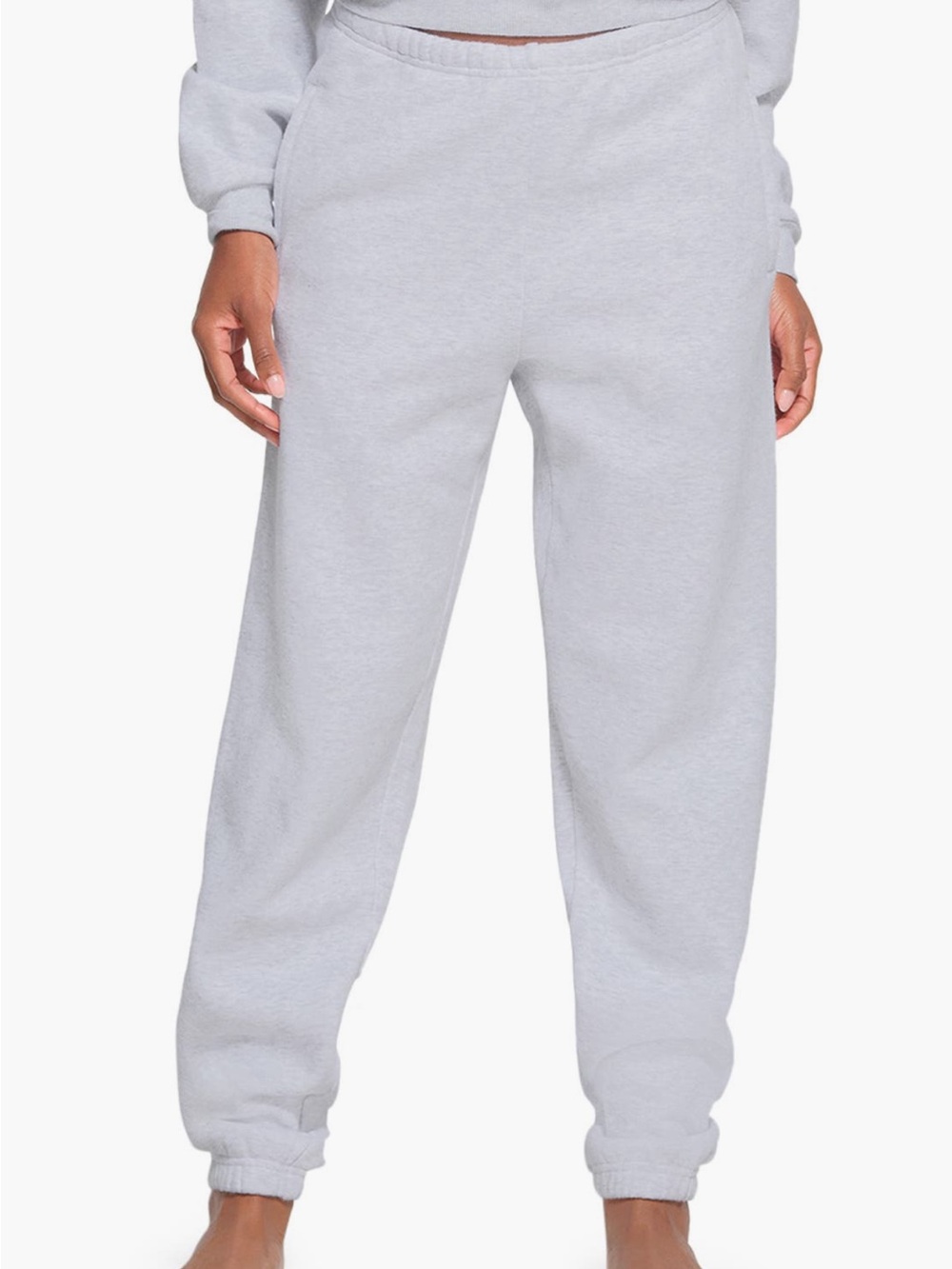 SKIMS Light Gray High-Rise Jogger Sweatpants